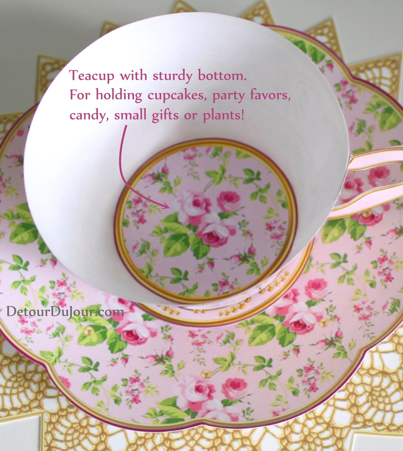 PRINTABLE Paper Tea Cup Set Teacup Cupcake Wrappers Printable Etsy