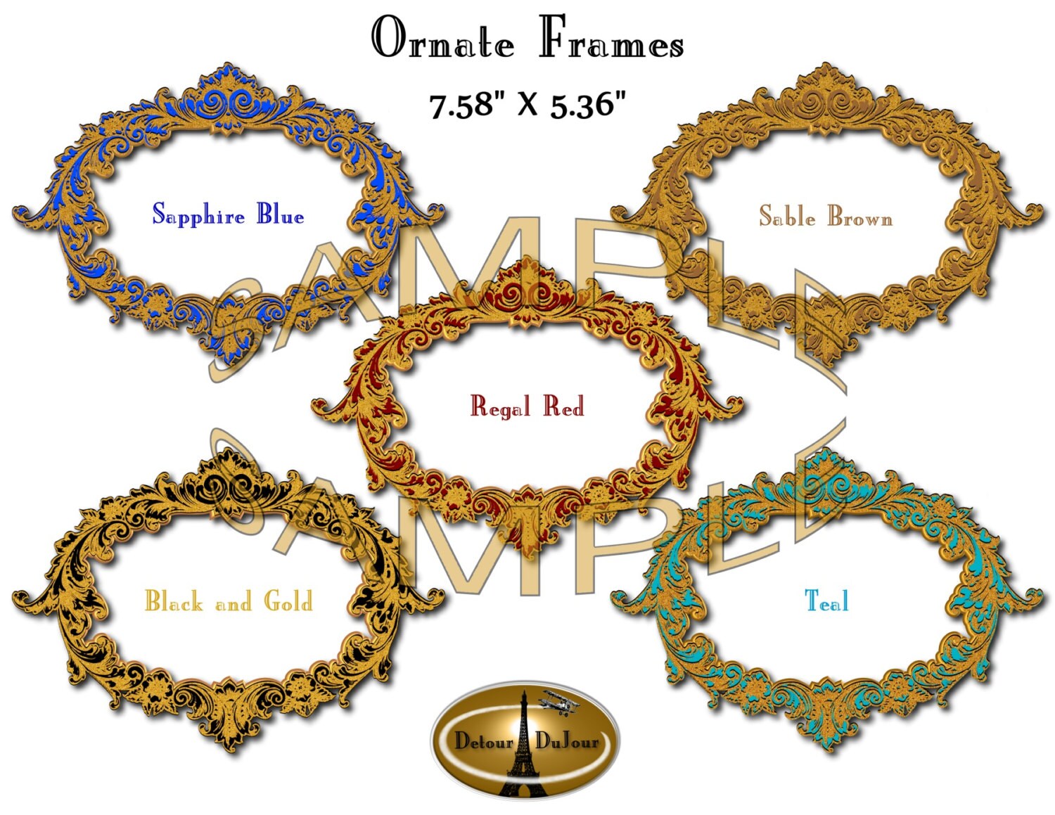 Ornate Clipart Frames Clip Art Frames Victorian Frames Etsy
