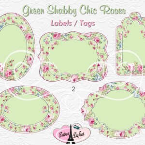 PRINTABLE Labels Tags, Floral Stickers, Shabby Chic Gift Tags, Product Labels Tags Stickers, Website Text Box, some commercial use SC1 imagem 4