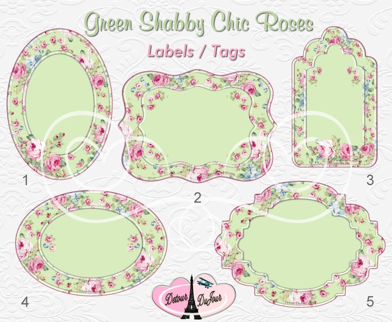 PRINTABLE Labels Tags, Floral Stickers, Shabby Chic Gift Tags, Product Labels Tags Stickers, Website Text Box, some commercial use SC1 imagem 4