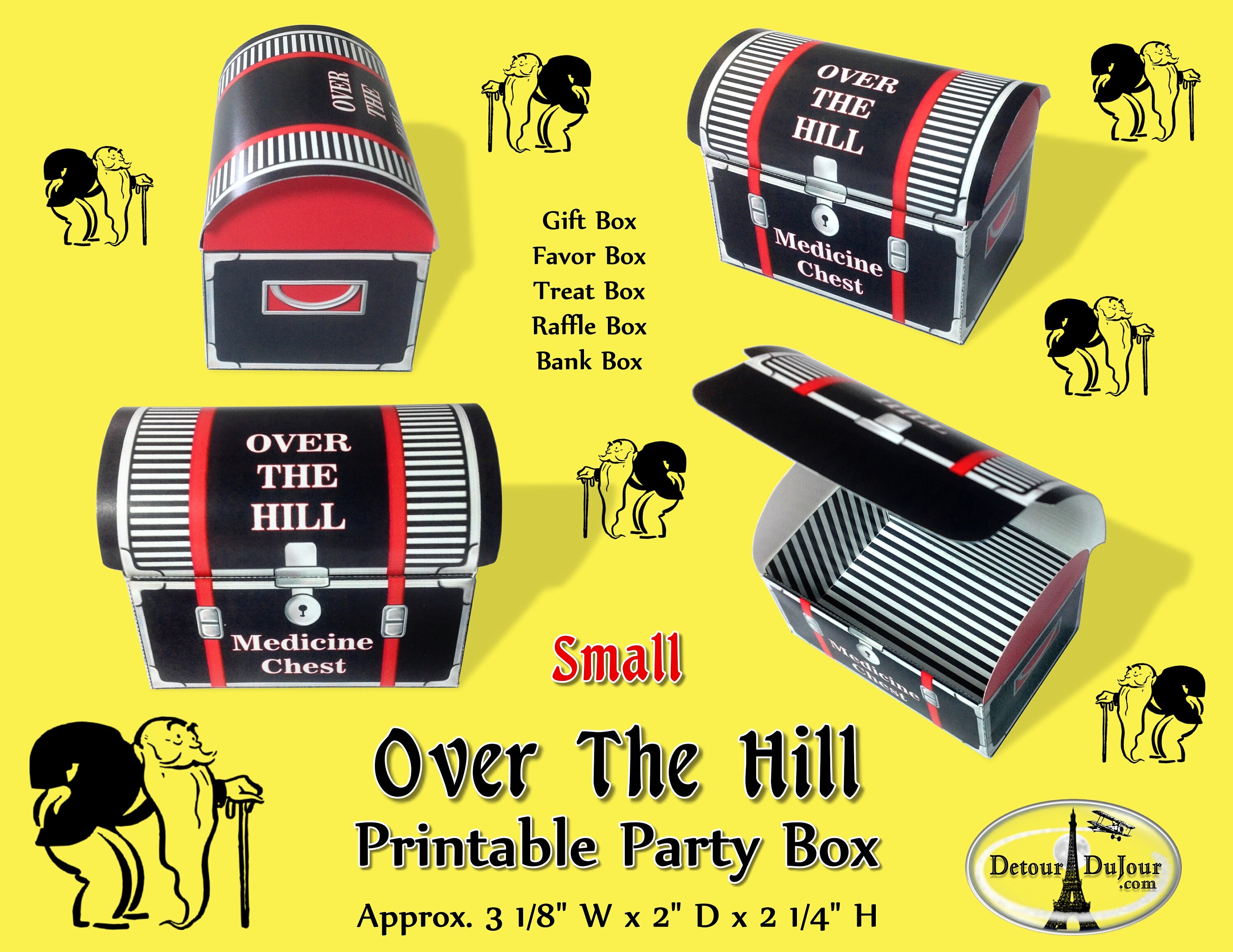 Over the Hill Party Favor Boxes Old Age Birthday No. 40 50 Etsy