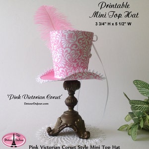 Top Hat, Bridal Shower Tea Mini Top Hat, PRINTABLE Party Favor Top Hats ...