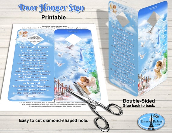 The Lord's Prayer Printable Door Hanger Sign Hanging | Etsy