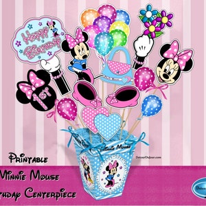 PRINTABLE 3D Minnie Mouse Centerpiece Table Decoration, Minnie Mouse Birthday Party Centerpiece, Minnie Mouse 1st Birthday, Ages 1 to 4