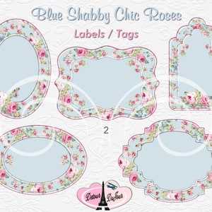 PRINTABLE Labels Tags, Floral Stickers, Shabby Chic Gift Tags, Product Labels Tags Stickers, Website Text Box, some commercial use SC1 imagem 5