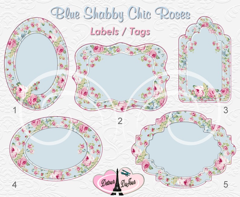 PRINTABLE Labels Tags, Floral Stickers, Shabby Chic Gift Tags, Product Labels Tags Stickers, Website Text Box, some commercial use SC1 imagem 5