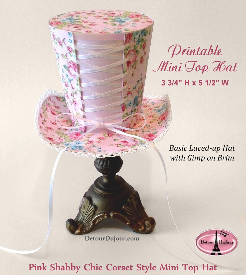 Top Hats Mini Top Hat Mad Hatter Hat DIY Printable Party - Etsy