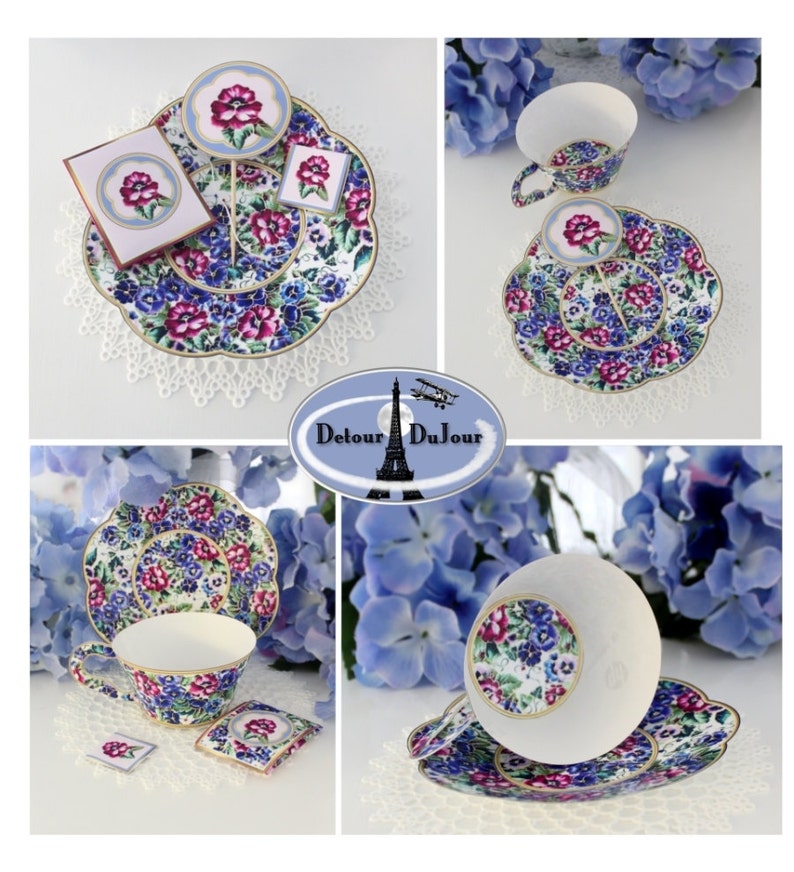 Pansy Paper Tea Cups Tea Cup Cupcake Wrappers PTC 001 Etsy