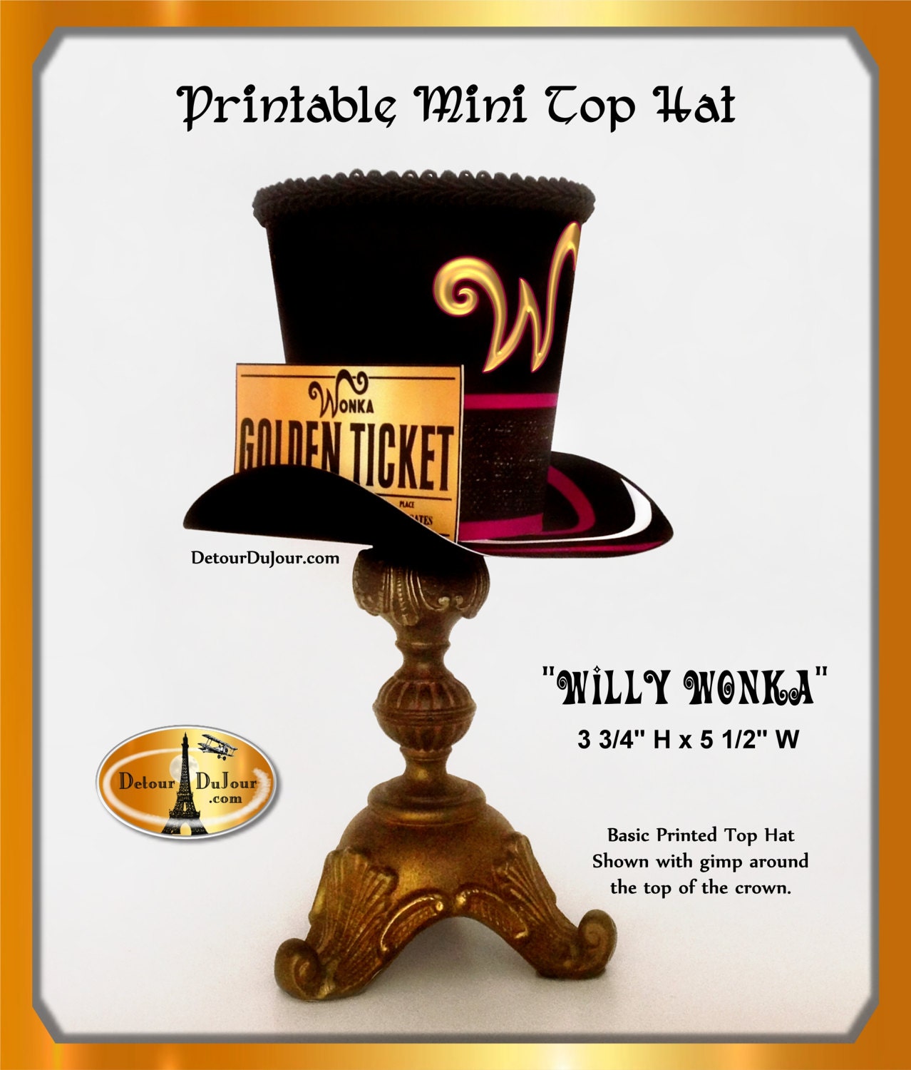 Top Hats Willy Wonka Hat Printable Willy Wonka Top Hat Willy