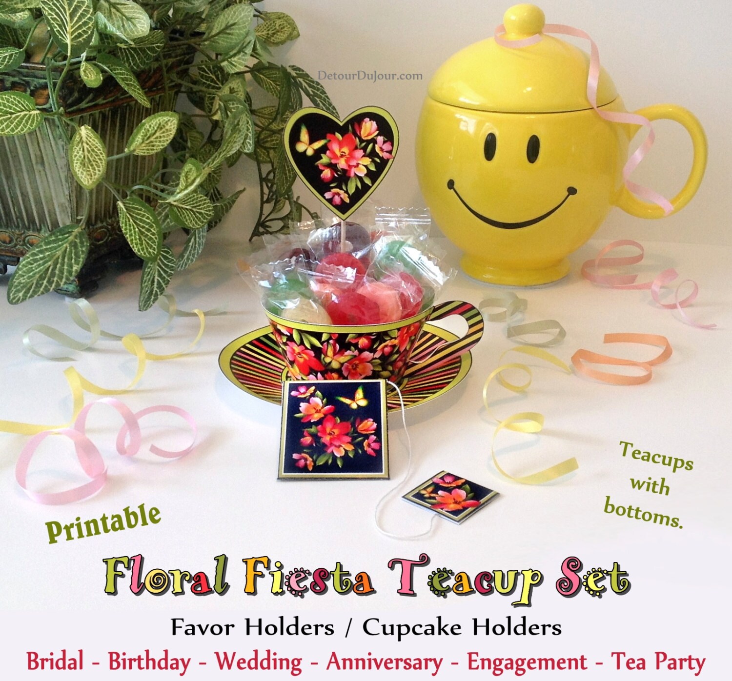 Floral Fiesta Paper Tea Cups And Saucers PRINTABLE Tea Cup Etsy Floral Fiesta Paper Tea Cups And Saucers PRINTABLE Tea Cup Etsy