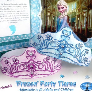 Frozen Party Hats Crowns Tiaras Printable, Frozen Party Printables Plus We Added FREE Frozen Birthday Party Cone Style Hats