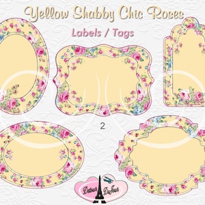 PRINTABLE Labels Tags, Floral Stickers, Shabby Chic Gift Tags, Product Labels Tags Stickers, Website Text Box, some commercial use SC1 imagem 3