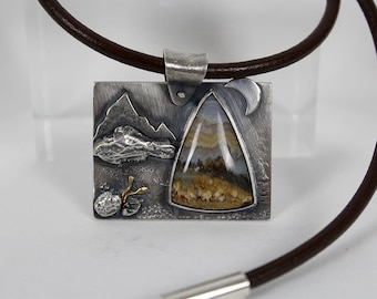 Mountains & Meadows Silver Pendant