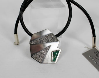 Silver Pendant with Green Turquoise