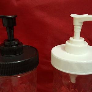 Three (3) Pack -White or Black Matte Plastic Lid with Liner & Pump -Regular/Standard Mason Jar Lotion/Soap dispenser Lid. Guaranteed No Rust