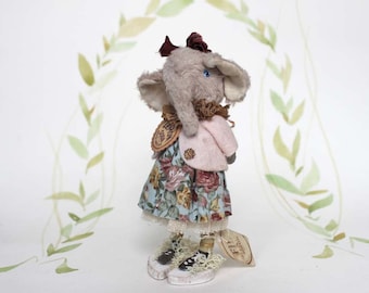 Nostalgische Figurine Elefant Künstlerpuppe Miniatur