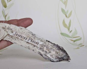 Nostalgische Wattefigur Feder Ornament Boho Hochzeit