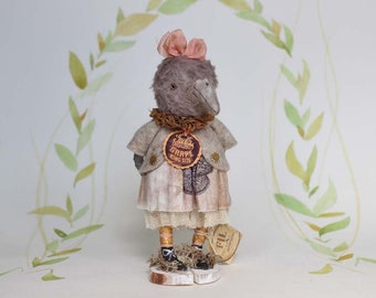 Nostalgische Figurine Vogel Künstlerpuppe Miniatur