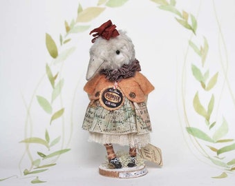 Nostalgische Figurine Vogel Künstlerpuppe Miniatur