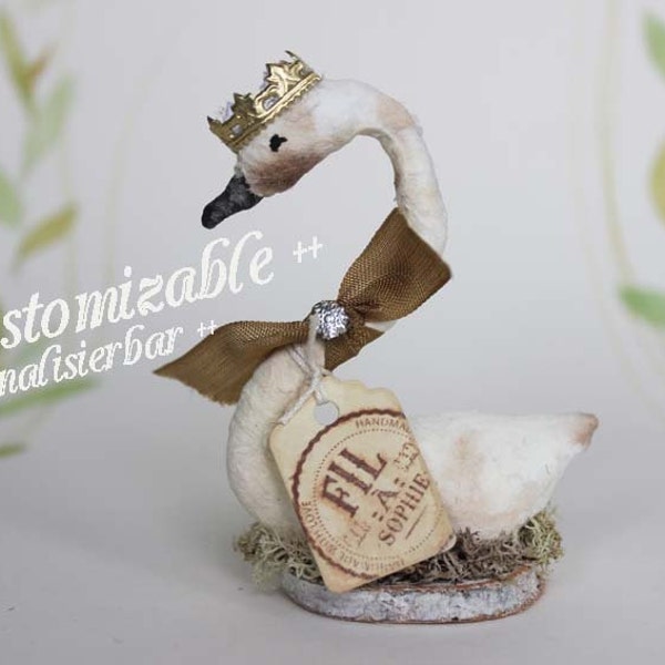 Personalized Nostalgic Spun Cotton swan Filasophie