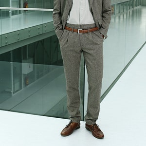 Pleated wool trousers mens clearance