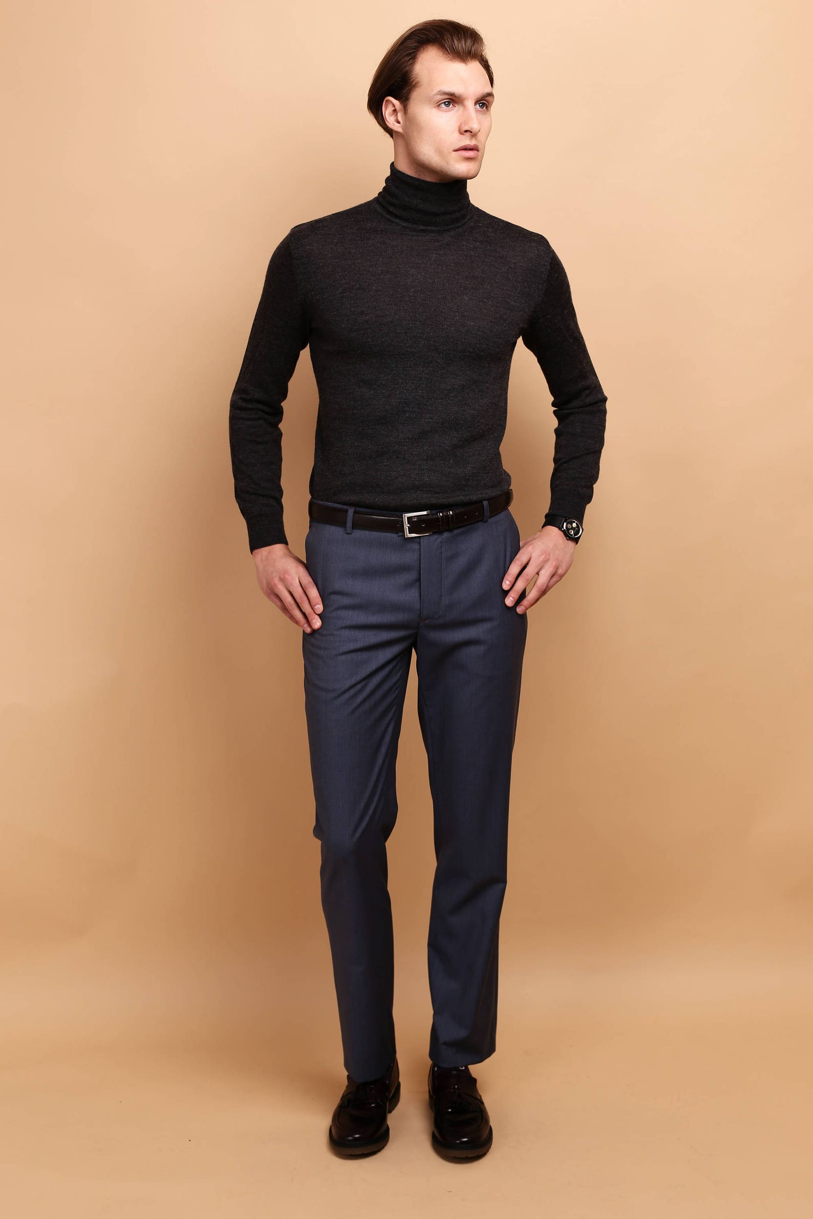 Mens Flat Front Slim PANTS Tropical Wool Light Blue Mens Etsy