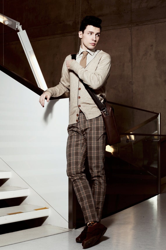 checkered tailored pants