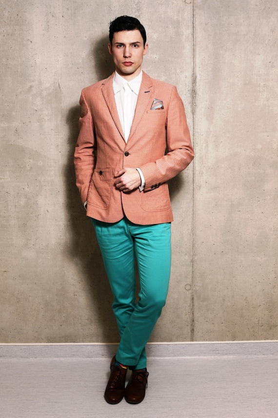 Turquoise chinos best sale mens