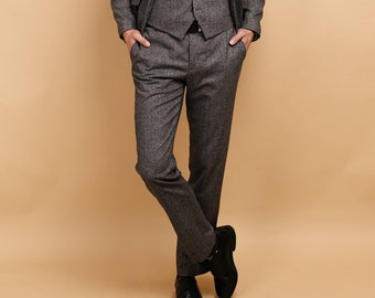 Herren-Tweed-Wolle-Hosen