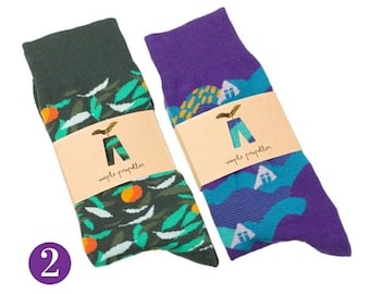 Mens colorful dress socks 2 PACK  | groomsmen sock | man sock | men gift | groomsmen gift | funny sock | happy sock | crazy sock |