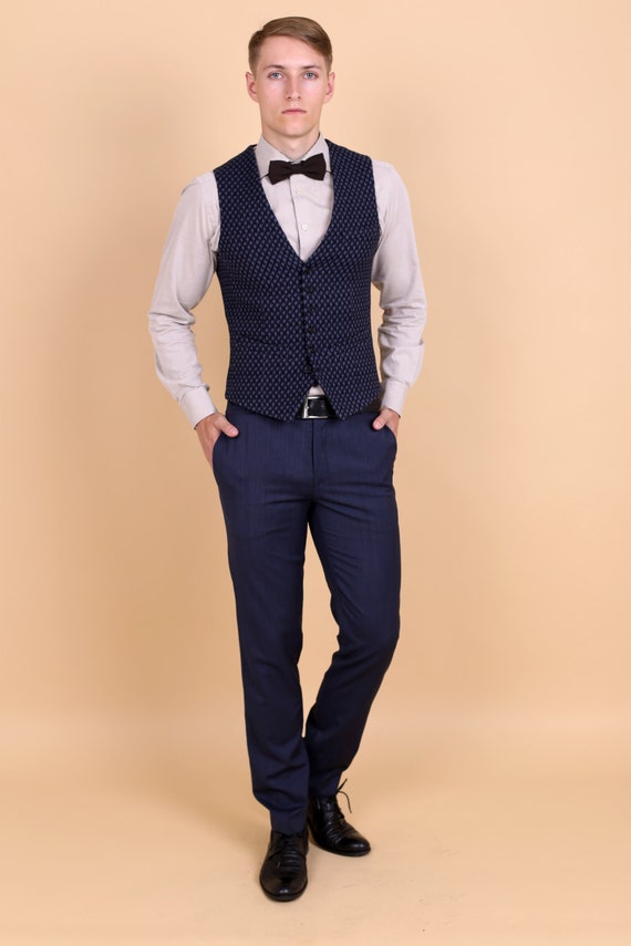 black sweater blue dress pants BRONWIN PANT
