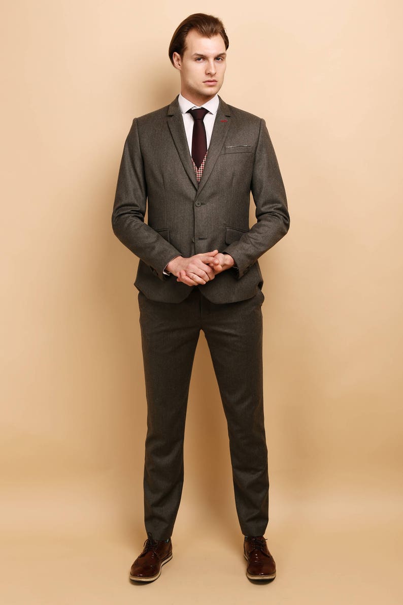 Mens SUIT laine 3 pièces costume acquis Costume de laine pour Etsy France