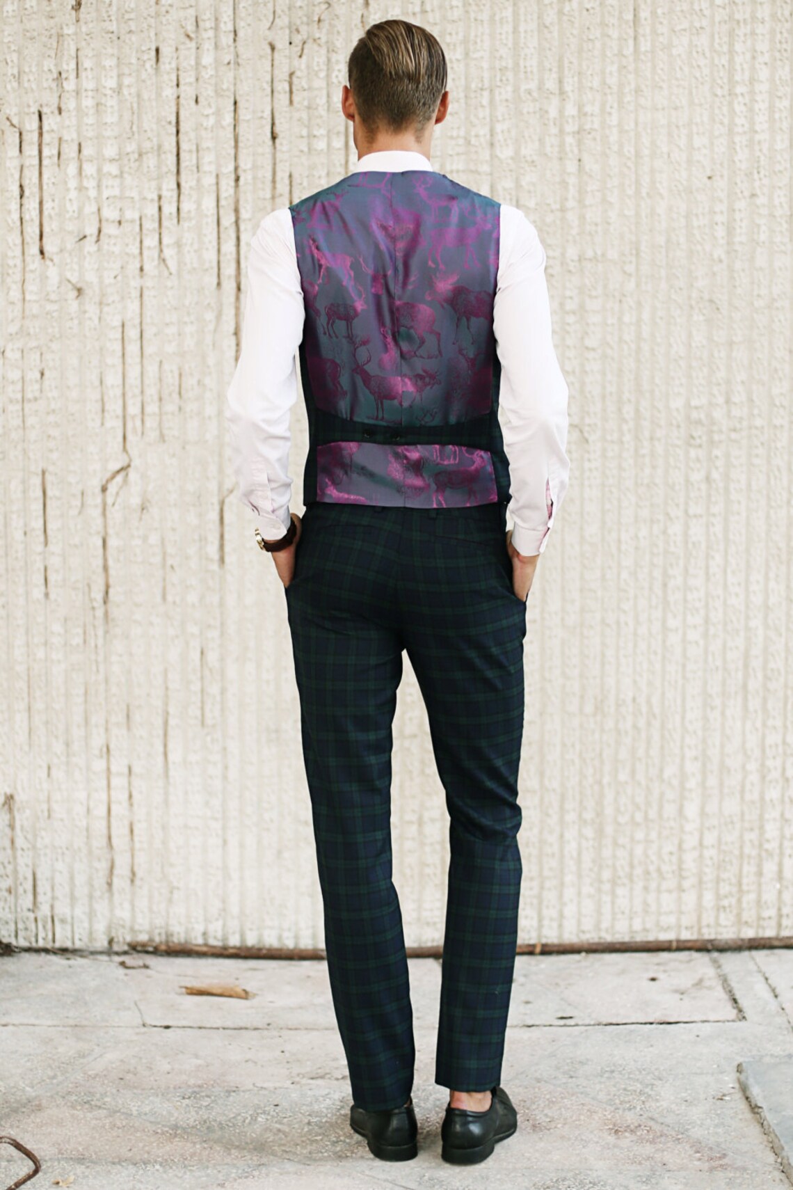 Mens SUIT Tartan Wool 3 Piece Vested Suit Wool Suit for Men - Etsy