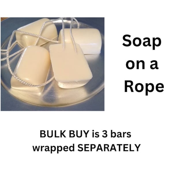 BULK BUY Soap on a rope, The Bath Witch, goats milk,  shea butter, gifts him,  gifts her, moisturizing, natural, handmade, organic, gentle