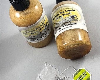 Liquid Face Wash,  The Bath Witch, Green Tea, Natural, handmade, acne, tone, texture, soften, hydrate, organic clean, brighten, tighten