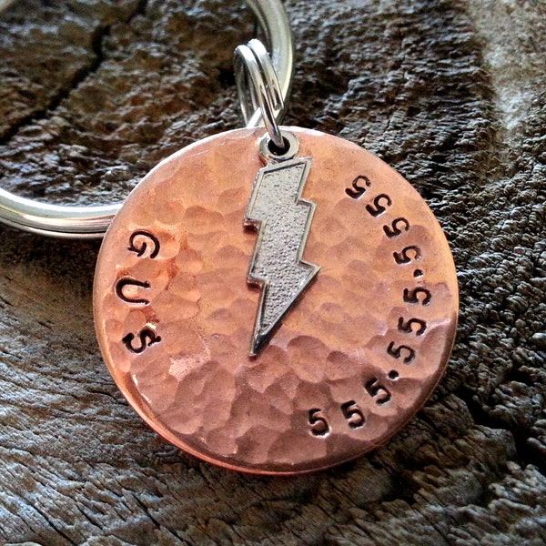 Lightning Bolt / Personalized Dog Tag / Custom Pet ID Tag / Dog Tag  / Pet Tag / Personalized Pet ID Tag / Cat Tag / Pet Accessories