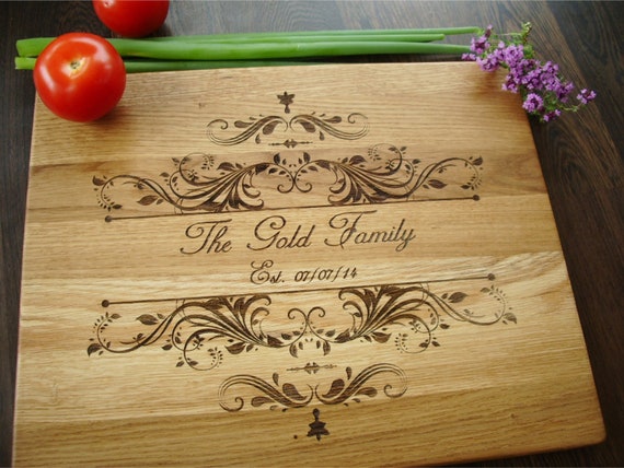 Custom Cutting Board With TREE and HEART. Laser Engraved Handmade