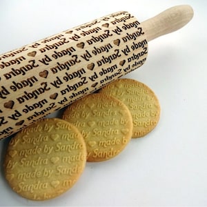 Personalized Rolling Pin - made by......  Lazer engraved rolling pin for homemade embossed cookies by Algis Crafts.