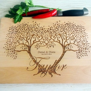 Custom Cutting Board FAMILY TREE. Laser Engraved Handmade Wooden Chopping Board. Birthday, Wedding, Couple, Anniversary Gift by Algis Crafts image 3