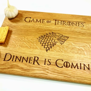Cutting Board Dinner is Coming. Laser Engraved Handmade Wooden Chopping Board. Birthday, Father&#39;s Day, Anniversary Gift by Algis Crafts
