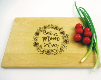 Cutting Board for MOTHER. Laser Engraved Handmade Wooden Chopping Board. Birthday, Wedding, Mother's Day, Anniversary Gift by Algis Crafts