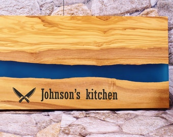 Custom Cheese Board, Wood Chopping Board, Resin Serving Board. Laser Engraved Custom Gift for Wedding Birthday Anniversary Housewarming