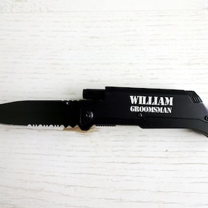 Pocket Knife, Personalized Groomsman Gift, Fathers Day Gift, Best Man Gift, knife with flashlight, Survival Tactical Knife, hunting knives
