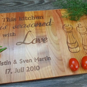 Custom Cutting Board for Kitchen. Laser Engraved Handmade Wooden Chopping Board. Birthday, Wedding, Anniversary Gift by Algis Crafts