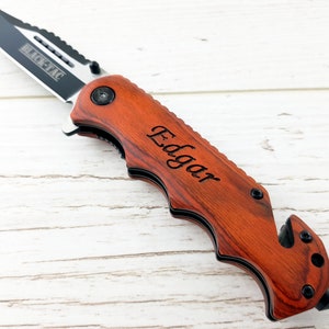 Black - Tac Personalized Survival Pocket Knife. Groomsman Gift, Pocket Knife, Groomsman Knife, Groomsmen Knives, Wedding Knife, Custom Knife