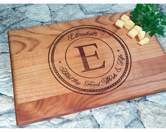 Custom Handmade Cutting Board. Choose Oak, Cherry, or Beech, Personalize with Your Message. Elegant Kitchen & Gift Idea for Every Occasion