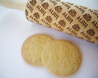 Personalisierte Nudelholz-mit NAMEN. Lazer gravierte Prägung Nudelholz für hausgemachte Kekse von Algis Crafts.