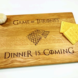 Dinner is coming Cutting Board. Laser Engraved Handmade Wooden Chopping Board. Birthday, Wedding, Anniversary Gift by Algis Crafts