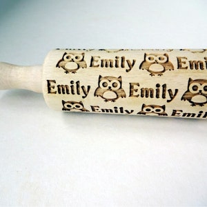 Personalized KIDS Rolling Pin with NAME.  Embossing rolling pin. Kids Baking Rolling Pin. Pretend Kitchen Play
