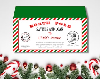 EDITABLE Santa Envelope From Santa - INSTANT DOWNLOAD
